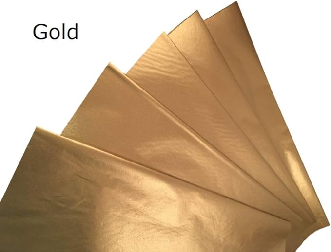 Ocean Tides 500 Sheets (14 x 20 Inches) Christmas Wrapping Paper – Gift Wrapping Tissue Paper Bulk for Crafts, Birthdays, & Holidays – Colored Tissue Papers for Gift Bags & Decorations, Gold