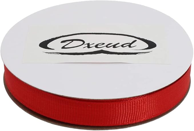 Solid Grosgrain Ribbon 25 Yard Each Roll 100% Polyester Woven Edge (5/8", Red)
