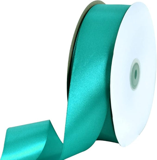 TONIFUL 1-1/2 Inch (40mm) x 100 Yard Deep Sky Blue Wide Satin Ribbon Solid Fabric Ribbon for Gift Wrapping Chair Sash Valentine's Day Wedding Birthday Party Decoration Hair Floral Craft Sewing