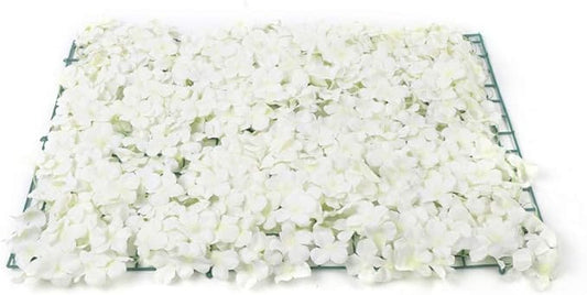 10Pcs 16"x 24" Artificial Flower Wall Panels,Flower Wall Mat Silk Flower Panels for Outdoor Garden Backyard Fence Fence Privacy Screen and Indoor Wall Decor (10Pcs White)