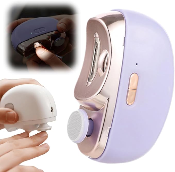 Electric Nail Clippers, 2026 New 2 in 1 Electric Polishing Automatic Nail Clippers, Multifunctional Nail Trimmer with 2 Adjustable Speeds for Seniors, Kids, Adults (Purple)