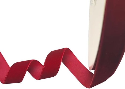 Chenkou Craft Christmas Red 25 Yards 1" Velvet Ribbon Lots Bulk (Red, 1"(25mm))