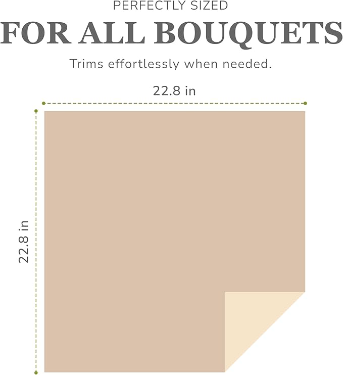 the florist Supply 20 Sheets Premium Flower Wrapping Paper | Waterproof Flower Wrapping Paper for Bouquets | Double Sided Floral Bouquet Sheets | DIY Gifts Colorblend Desert Sand