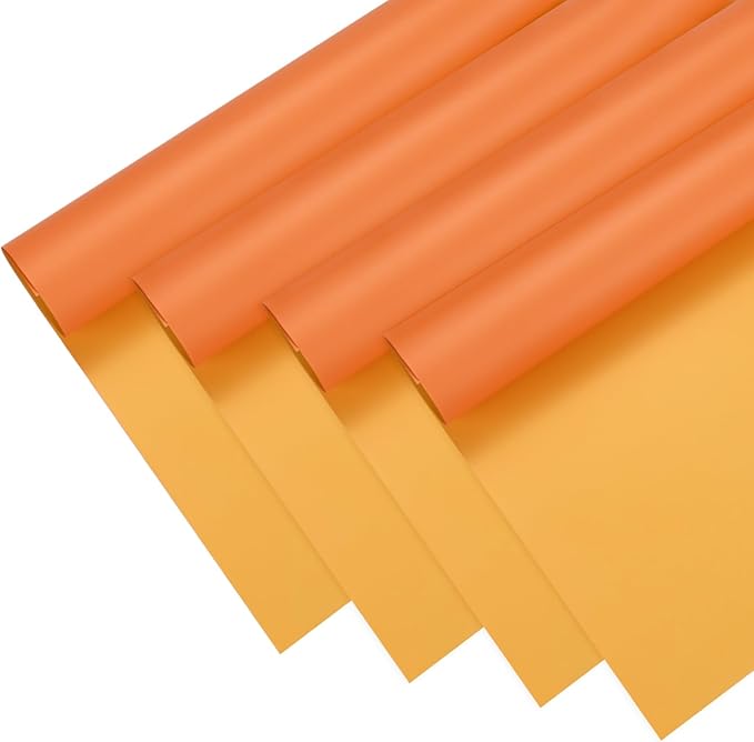 M METERXITY 20 Sheets Flower Wrapping Paper Bouquet, 23 Inch Double-Sided Orange & Apricot BOPP Waterproof Floral Wrapping Paper Flower Packaging DIY for Wedding/Party/Gift Bouquet Wrap Paper
