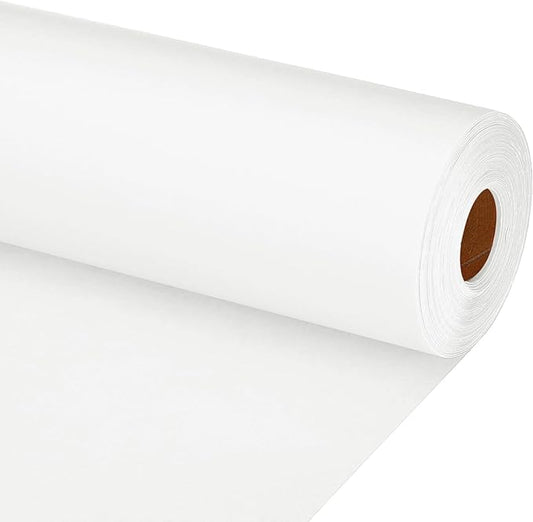 PATIKIL Wrapping Paper, 35"x1200"(100') Bulletin Board Paper Roll Kraft Paper Roll Construction 80GSM for Shipping Packing Gift Wrapping Craft Flower Bouquet Christmas, White