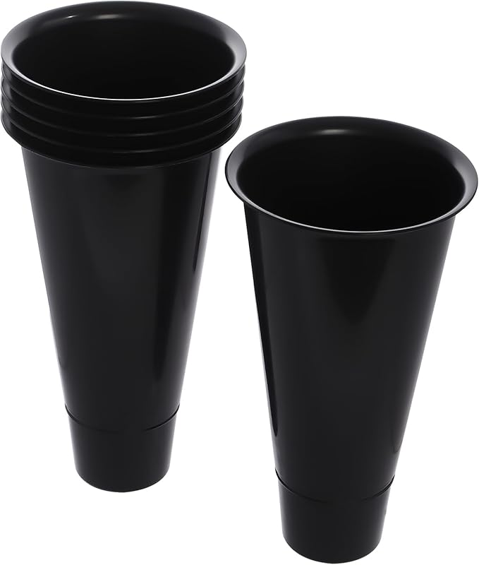 DYRABREST Flower Display Stand with Buckets, Black 3 Layers Metal Plant Stand with 6 Pieces Buckets, Moving Florist Bouquet Shelf for Fresh Flower Shop, for Patio Garden, Outdoor Flower Pop-Up Events