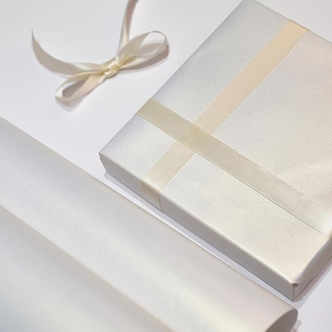Off White Matte Wrapping Paper,Solid Color Pearly-Lustre Paper,Gift Wrapping Paper,Off White Perfect for Wedding,Valentine's Day,Birthday, Christmas,Baby Shower,DIY Bouquet (17 Inches X 32.8 Feet)