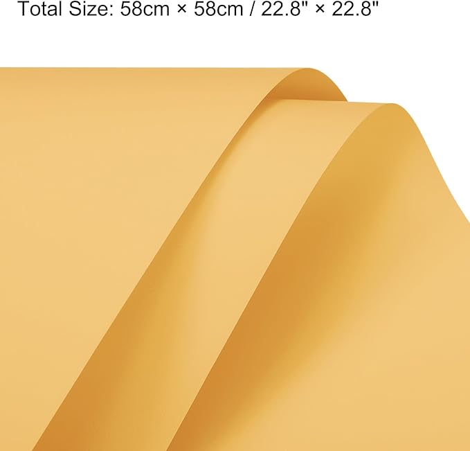 MECCANIXITY Pearlescent Film Flower Wrapping Paper 22.8x22.8 Inch Waterproof for DIY Crafts, Gift/Gift Box Packaging Bright Yellow Pack of 10