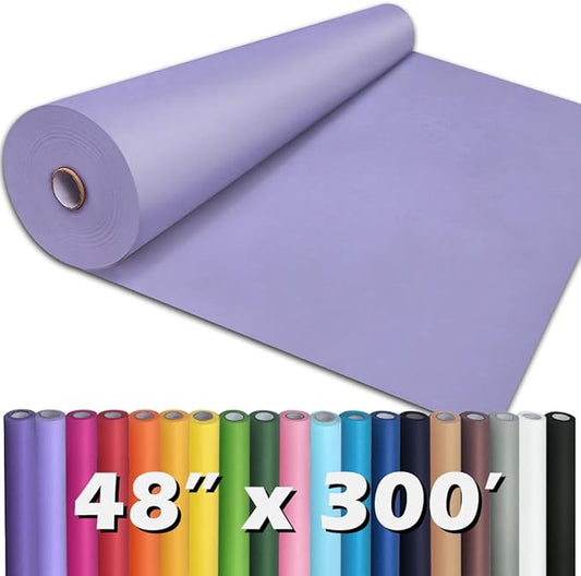 PerkHomy Light Purple Kraft Paper Roll 48" x 3,600" (300') for Gift Wrapping Bouquet Flower Art Painting Craft Writing Packaging Shipping 80GSM 55LB (Light Purple, 48" x 300')