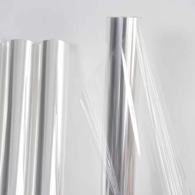 PerkHomy Folio Clear Cellophane Wrap Roll 32" x 50' Folded 3 Mil Thick Cellophane For Gift Basket Treats Goodie Wrapping Craft Flower Bouquet Plastic (32" fold into 16")
