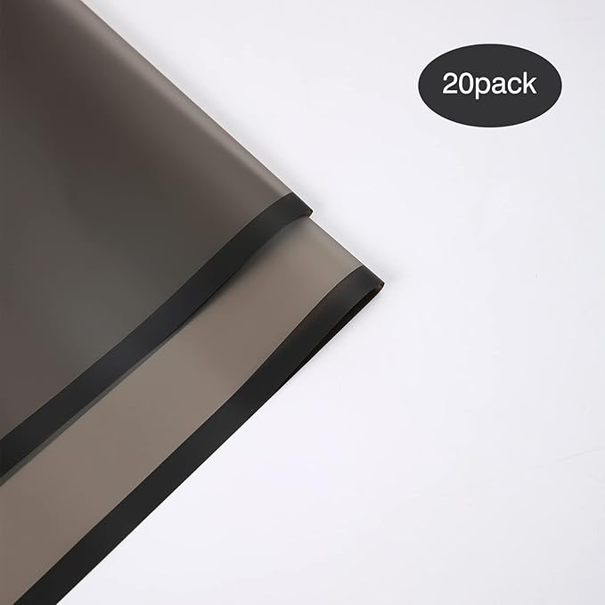 HYSSINOWRAP 20 sheet .flower wrapping paper.Flower packaging bouquet wrapping paper.KoreanFlorist Supplies, 22.8 * 22.8 inches (BLACK)