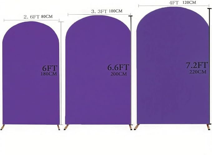 7.2FT Purple Wedding Arch Cover, JFDYDM 7.2FT Arch Backdrop Cover, Arch Backdrop Covers, Purple Chiara Covers for Birthday Party Celebration Decor
