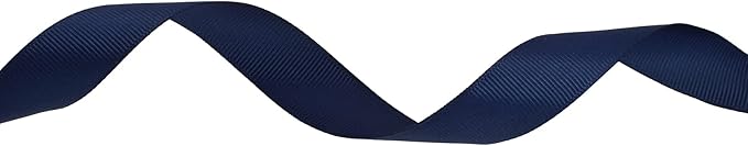 Solid Grosgrain Ribbon 25 Yard Each Roll 100% Polyester Woven Edge (3/4", Dark Blue)
