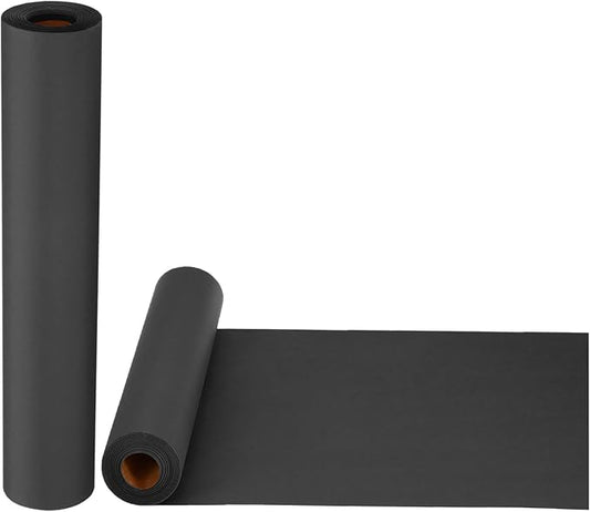 PATIKIL Wrapping Paper, 2 Pack 12"x800"(66') Bulletin Board Paper Roll Kraft Paper Roll Construction 80GSM for Shipping Packing Gift Wrapping Craft Flower Bouquet Christmas, Black