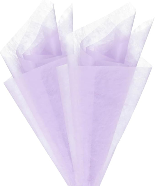 M METERXITY 114-Sheet Korean Cotton Wrapping Flower Paper, 11.8 Inch/ 30cm Waterproof Floral Wrapping Cotton Paper for Bouquets/Gift Packaging [Light Purple]