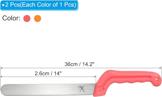 PATIKIL Floral Foam Knife, 1 Set/2Pcs Florist Professional Cutting Knife for Flower Foam Block Cake, Yellow/Red