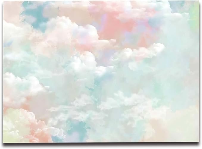 Wall Mural - 3D Wallpaper Decoration, Pink Clouds, 155" x 103" (Not Self-Adhesive)