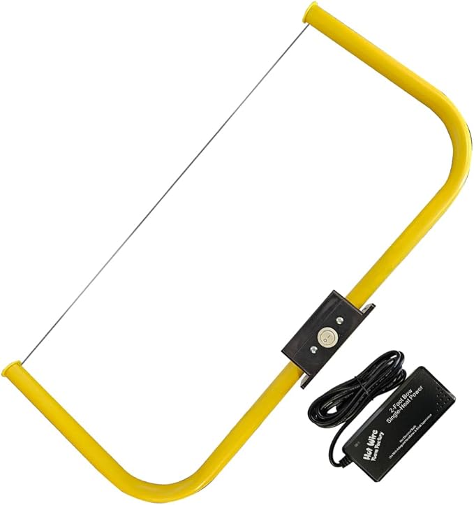 Hot Wire Foam Factory 2-Foot Foam Bow Cutter Kit with Single Heat Power Supply and Extra Cutting Blades | For Styrofoam, EPS, XPS, EIFS | Made in the USA