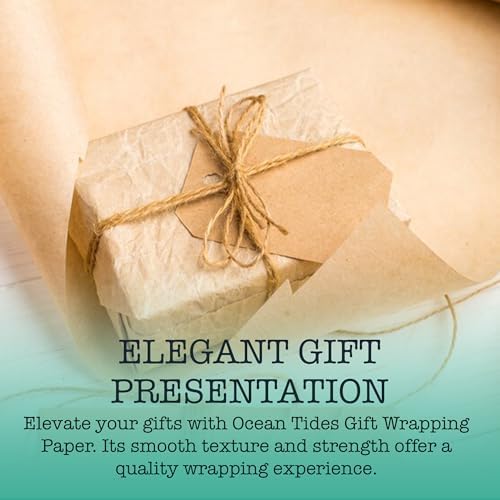 Ocean Tides 100 Sheets (14 x 20 Inches) Christmas Wrapping Paper – Gift Wrapping Tissue Paper Bulk for Crafts, Birthdays, & Holidays – Colored Tissue Papers for Gift Bags & Decorations, Kraft
