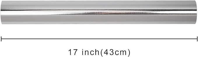 Merture Wrapping Paper Roll, Gift Wrap Mini Roll - 17 In X 32.8 Ft(46.5 sq.ft.), Solid Color Metallic Silver Wrapping Paper for Christmas, Mother's Day, Father's Day, Graduation and More