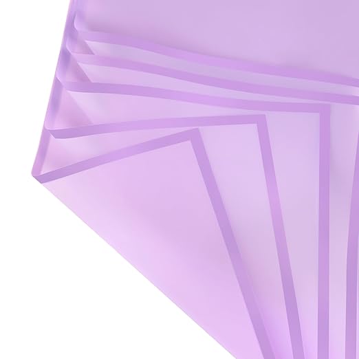 20 Sheets Purple Flower Wrapping Paper, Waterproof Floral Wrap Purple Edge Bouquet Wrapping Paper Florist Supplies (22.8 x 22.8 inch)
