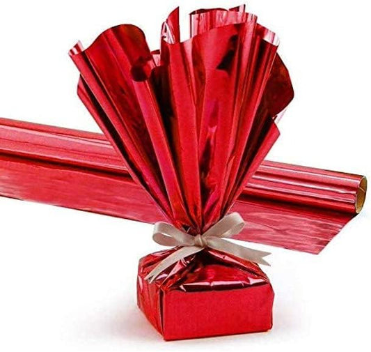 PMU Gift Wrap Mylar Roll Metallic Red 2-sided, 48 Inches X 100 Ft Roll 1.4 Mil Highly Reflective Mylar Film, Great for Gifts, Birthdays, Christmas, Baskets, Arts & Crafts