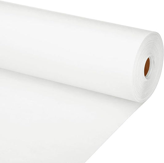 PATIKIL Wrapping Paper, 35"x2400"(200') Bulletin Board Paper Roll Kraft Paper Roll Construction 80GSM for Shipping Packing Gift Wrapping Craft Flower Bouquet Christmas, White