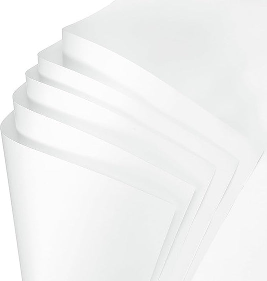 uxcell 60 Sheets Flower Wrapping Paper, 21.5" x 21.5" Waterproof Floral Bouquet Wrapping Papers Florist Supplies for Wedding Party Gift Packaging DIY Crafts, White