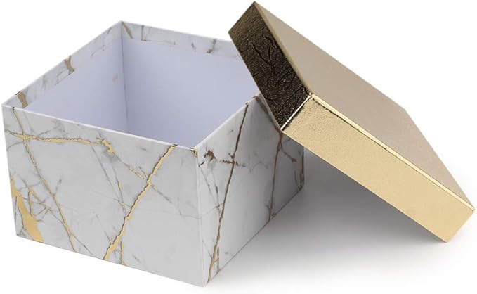 Briful Square Gift Boxes with Lids Set of 4 White Gift Box Assorted Sizes Nesting Gift Boxes for Presents Birthday Bridesmaid Wedding Valentines Christmas Party Favor Boxes