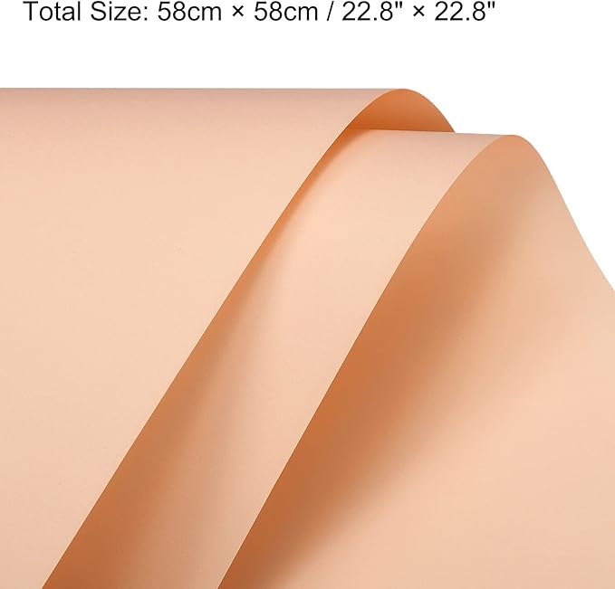 MECCANIXITY 20 Pcs Flower Wrapping Paper 22.8x22.8 Inch Waterproof Florists Wrapping Paper for Florist Bouquet Supplies, DIY Crafts, Gift/Gift Box Packaging Light Orange