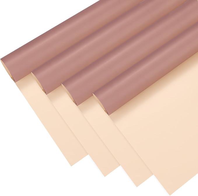 M METERXITY 20 Sheets Flower Wrapping Paper Bouquet, 23 Inch Double-Sided Khaki & Brown BOPP Waterproof Floral Wrapping Paper Flower Packaging DIY for Wedding/Party/Gift Bouquet Wrap Paper