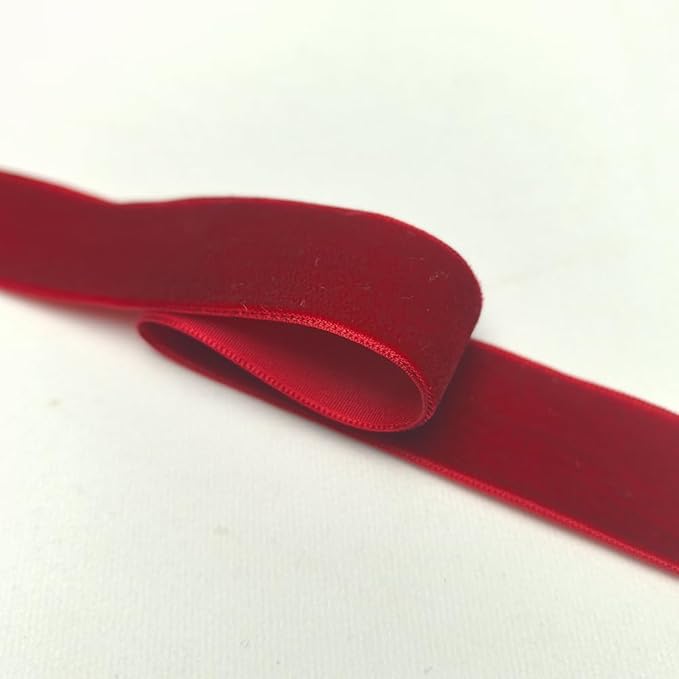 Chenkou Craft Christmas Red 25 Yards 1" Velvet Ribbon Lots Bulk (Red, 1"(25mm))