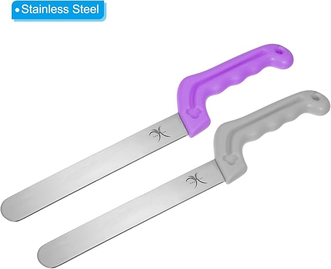 PATIKIL Floral Foam Knife, 1 Set/2Pcs Florist Professional Cutting Knife for Flower Foam Block Cake, Grey/Purple