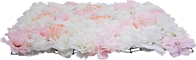 20 PCS Artificial Flower Wall Panel,Each Panel 24" x 16"3D Silk Rose Hydrangea Floral Backdrop,Handmade Eco-Friendly Flower Wall Photo Backdrop Decor (type5)