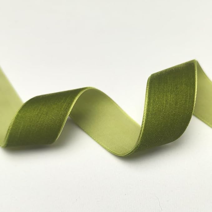 Chenkou Craft 25 Yards 1" Velvet Ribbon (Olive, 1"(25mm))