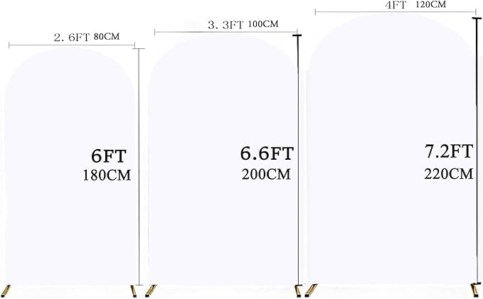 7.2 FT Double-Sided White Wedding Arch Cover, White 7.2 FT Spandex Arch Backdrop Cover, Chiara Backdrop Cover for Wedding Bridal Shower Birthday Party Decor