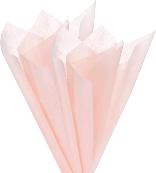 M METERXITY 38-Sheet Korean Cotton Wrapping Flower Paper, 22.8x17.7 Inch/ 58x45cm Waterproof Floral Wrapping Cotton Paper for Bouquets/Gift Packaging [Tender Pink]