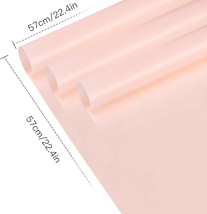 WRAPAHOLIC 20 Sheets Flower Wrapping Paper - 22.4 x 22.4 inch Pure Pastel Pink Water-Resistant Floral Bouquet Wrapping Paper, Florist Supplies Packaging for Wedding Birthday Gift DIY
