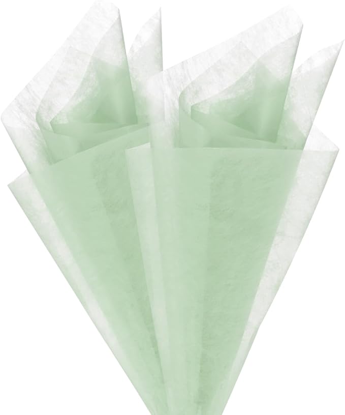 M METERXITY 38-Sheet Korean Cotton Wrapping Flower Paper, 11.8 Inch Waterproof Floral Wrapping Cotton Paper for Bouquets/Gift Packaging [Green]
