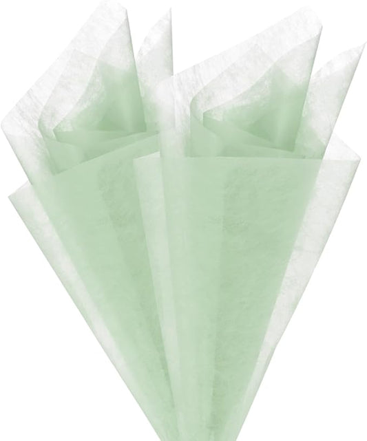 M METERXITY 38-Sheet Korean Cotton Wrapping Flower Paper, 11.8 Inch Waterproof Floral Wrapping Cotton Paper for Bouquets/Gift Packaging [Green]