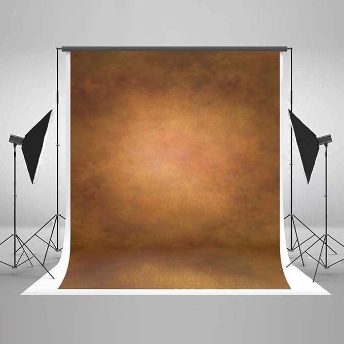 Kate 8×8ft Brown Abstract Photo Backdrop Old Master Texture Background Portrait Light Brown Photography Backdrops for Photographer Headshots Fabric Free Wrinkles