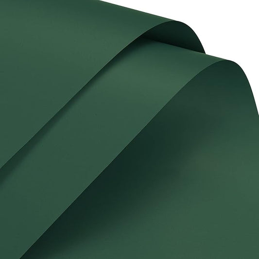 MECCANIXITY 10 Pcs Flower Wrapping Paper 22.8x22.8 Inch Waterproof Florists Wrapping Paper for Florist Bouquet Supplies, DIY Crafts, Gift/Gift Box Packaging Dark Green