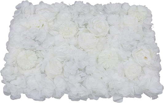 Gdrasuya10 6pcs Realistic Flower Wall Background Artificial Flowers Wall Backdrop Panel 3D Silk Rose Fake Flower Wall Panel Banquet Wedding Party Decor, Photography Background 60 x 40 cm