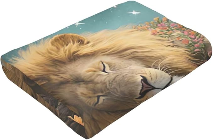 Lion Blanket Lion Throw Blanket Animal Soft Cozy Fleece Fuzzy Stuffed Plush Flannel Gifts for Girls Women Boys Kids Adults 40''x50''
