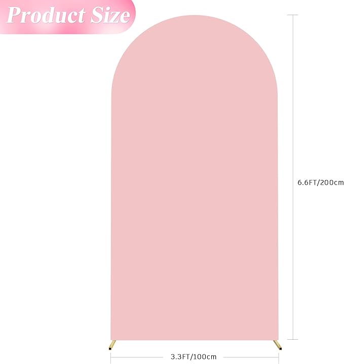 Wokceer 6.6FT Wedding Arch Cover Spandex Fitted Wedding Arch Stand Covers Round Top Blushing Pink Chiara Arch Cover for Birthday Party Ceremony Banquet Decoration