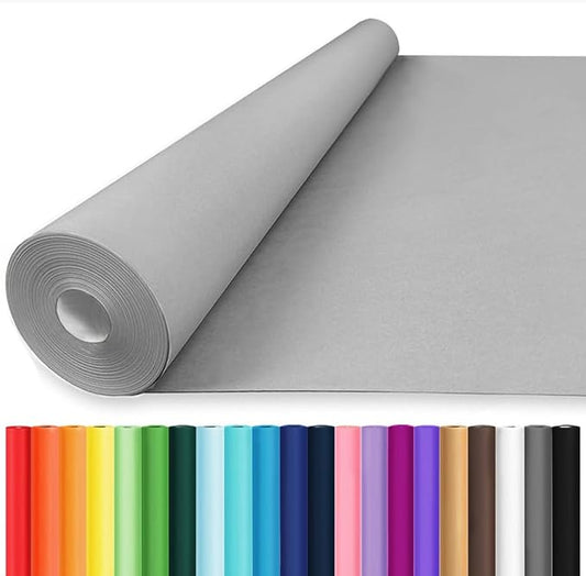 Vanhench 36" x 2520" (210') Grey Wrapping Paper, Solid Color for Men Art Kraft Craft Paper for Birthday Fathers Day Bouquet Flower Wrapping and Bulletin Board