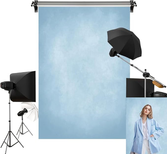 Kate 6.5x10ft/2x3m Blue Backdrop Texture Baby Blue Portrait Photo Shoot Studio Props