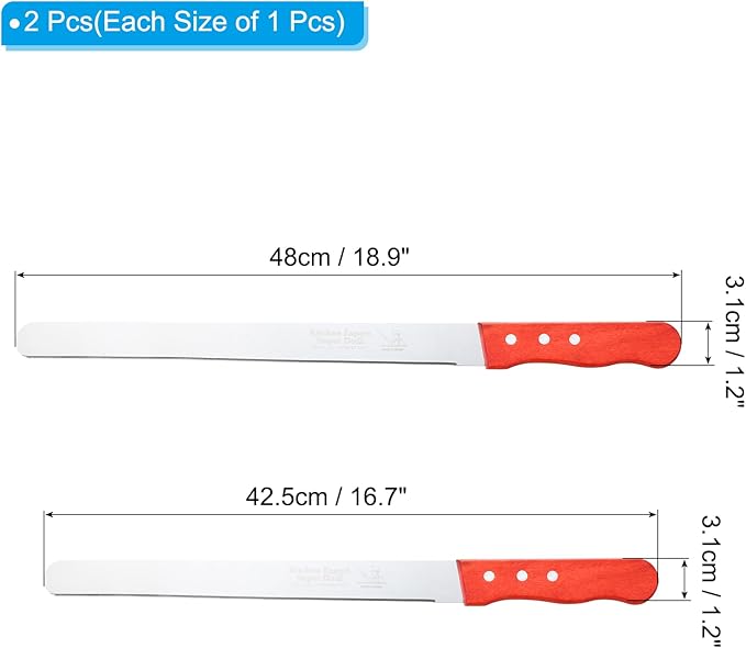 PATIKIL Floral Foam Knife, 2 Pcs 42.5 x 3.1CM, 48 x 3.1CM Florist Professional Cutting Knife for Flower Foam Block Cake, Wooden Handle