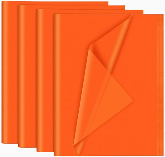 NEBURORA 120 Sheets Orange Tissue Paper - 14 x 20 Inches, Wrapping Tissue Paper Bulk - Orange Wrap Paper Sheets for Gift Bags, Packaging, Floral Filler, Crafts, Birthday, Halloween Decor