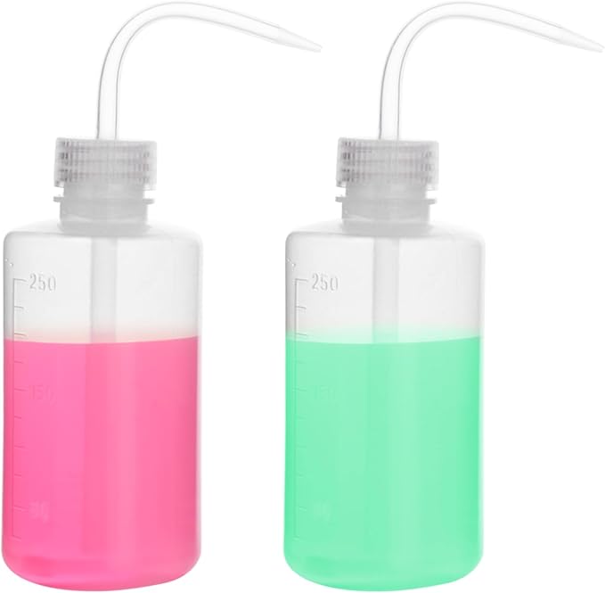 stonylab Chemical Wash Bottle, Plastic Safety Lab Squeeze, LDPE with Narrow Mouth, 250 ml (8 oz), 4 Packs